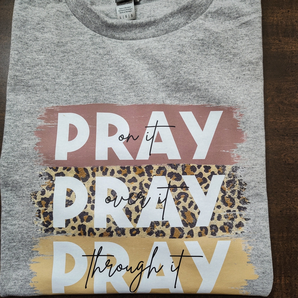 Gray Graphic Tee with Inspirational Print